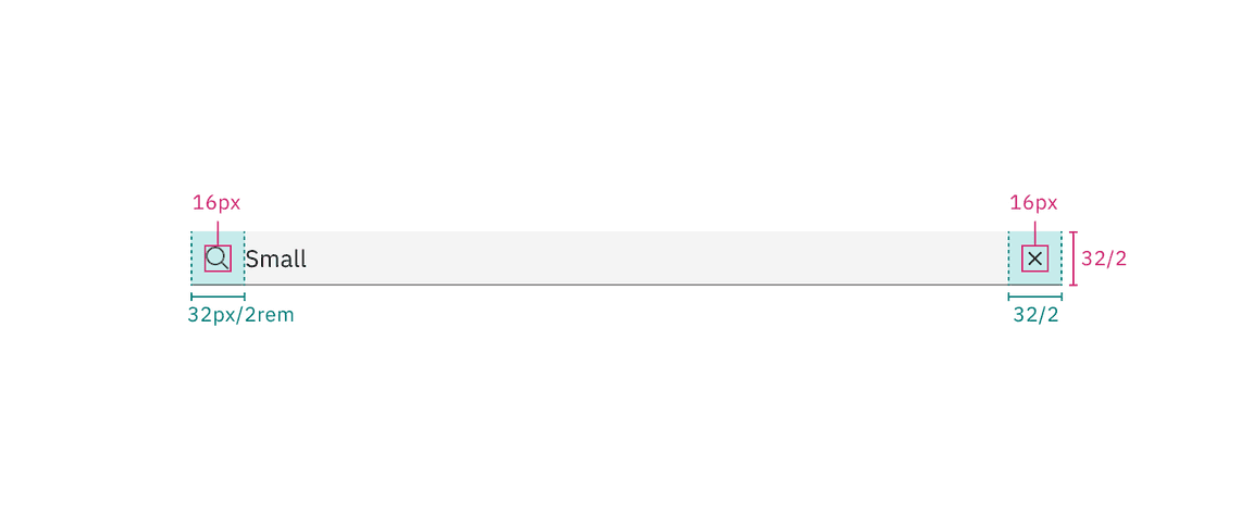 Structure and spacing measurements for default small search Structure and spacing measurements for default small search